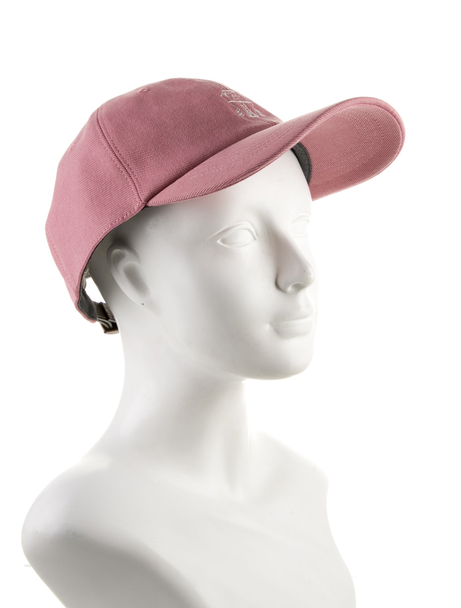 Brunello Cucinelli Mens Pink Embroidered Adjustable Baseball Cap