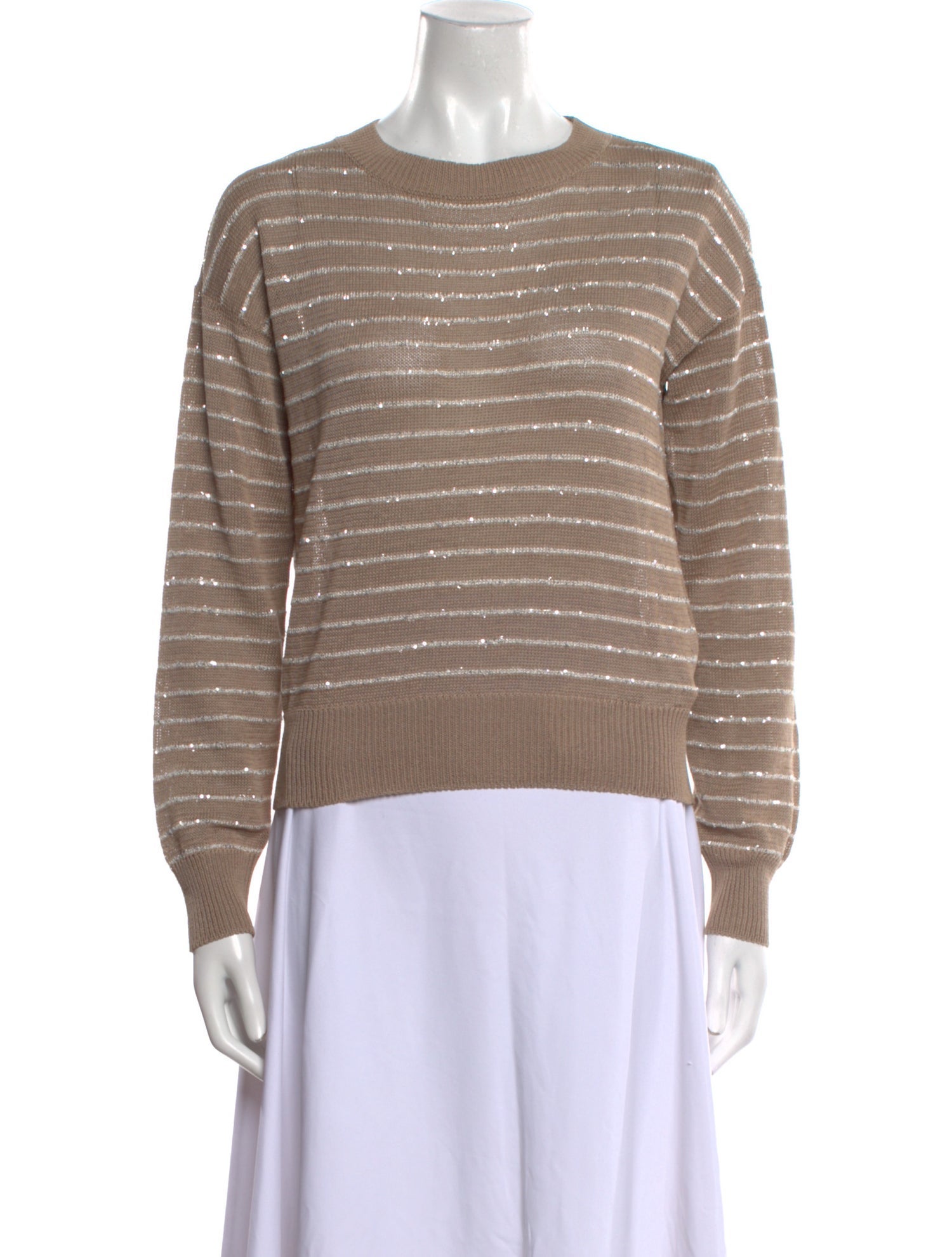 Brunello Cucinelli Striped Crew Neck Sweater