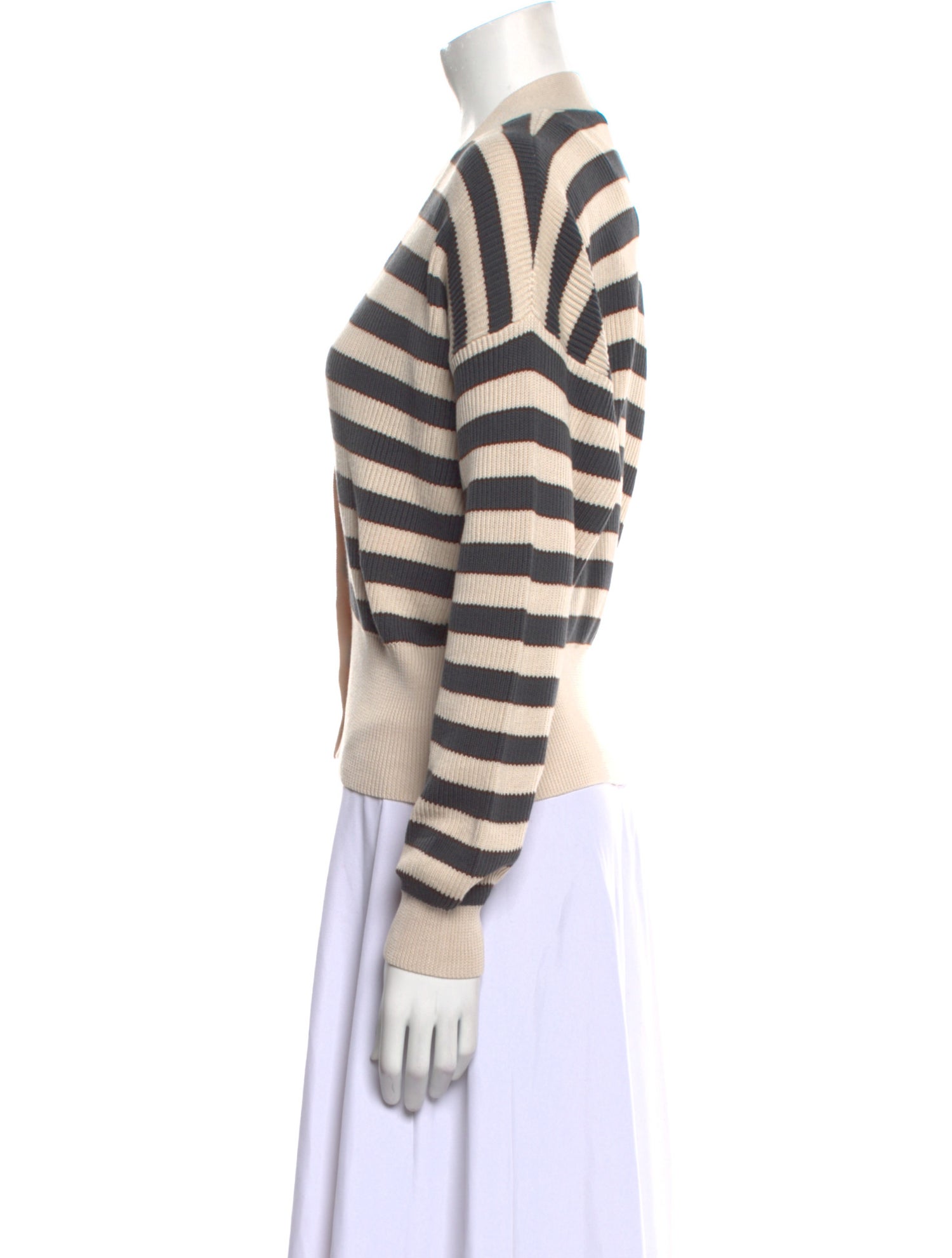 Brunello Cucinelli Striped V-Neck Sweater