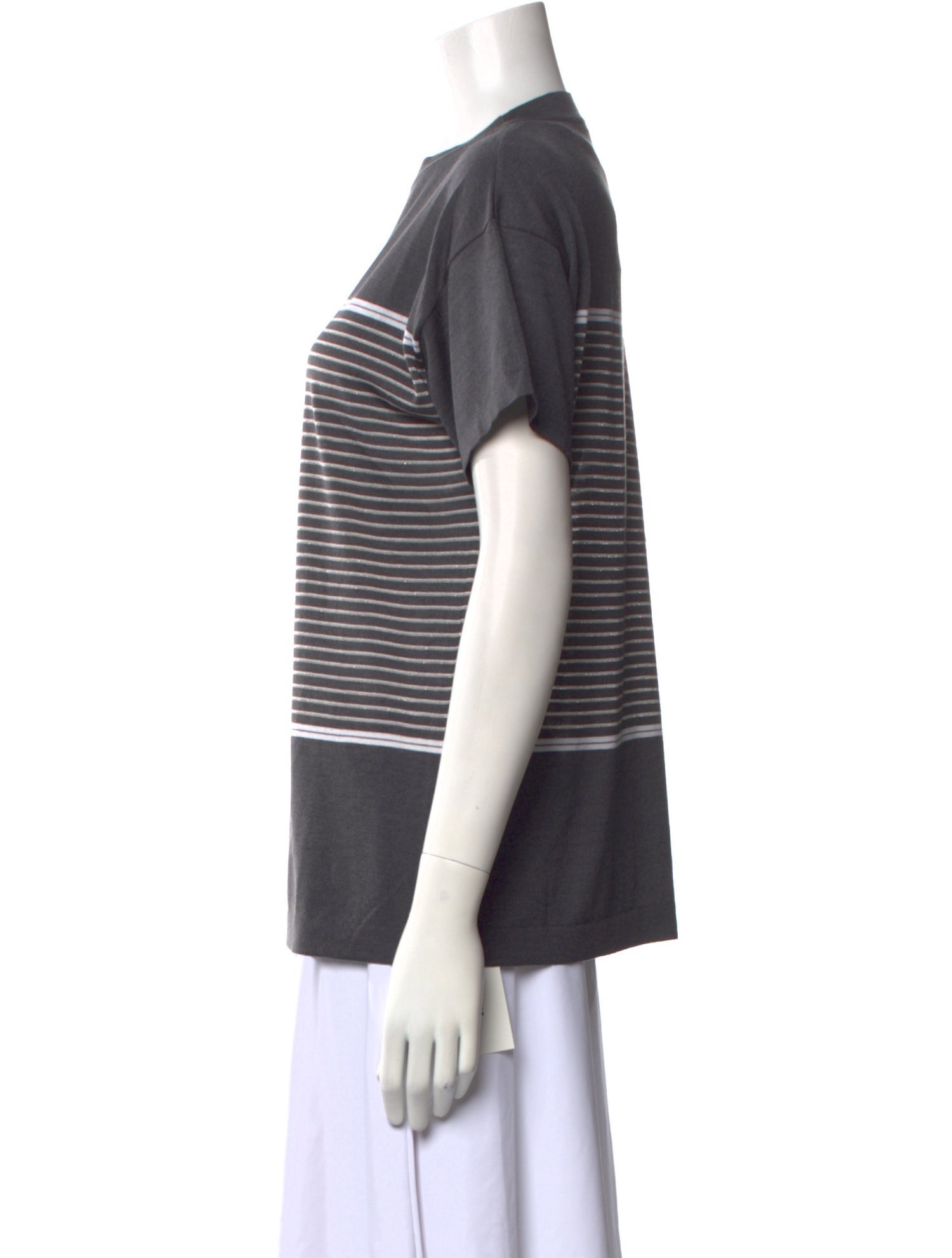 Brunello Cucinelli Cashmere Striped T-Shirt