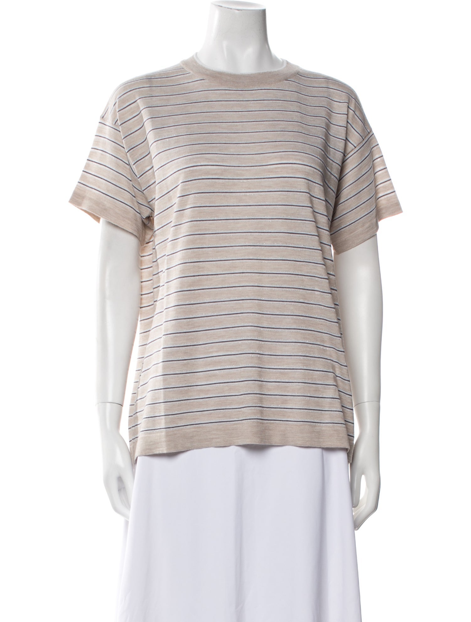 Brunello Cucinelli Wool Striped T-Shirt