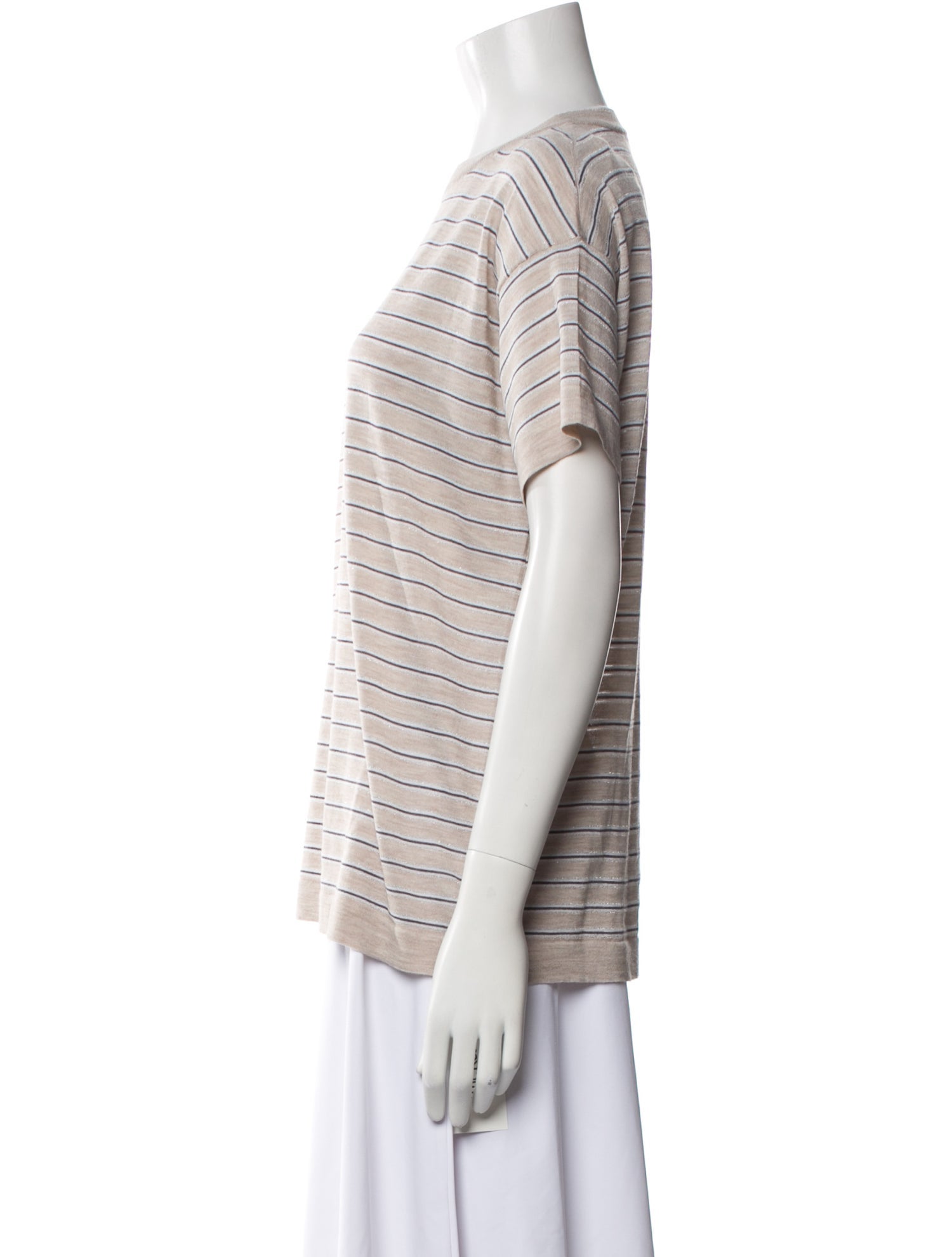 Brunello Cucinelli Wool Striped T-Shirt