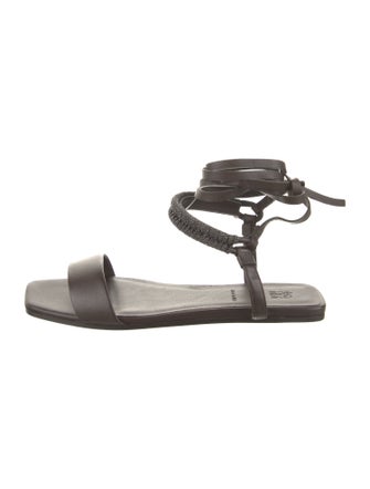 Brunello Cucinelli Leather Beaded Accents Gladiator Sandals