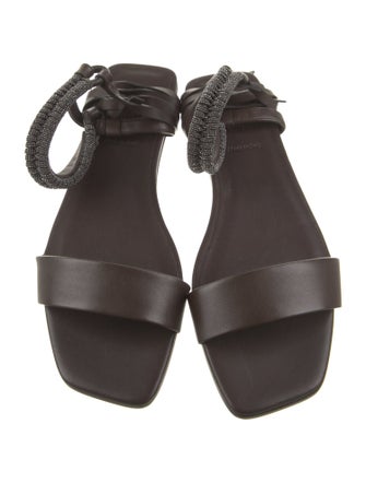 Brunello Cucinelli Leather Beaded Accents Gladiator Sandals