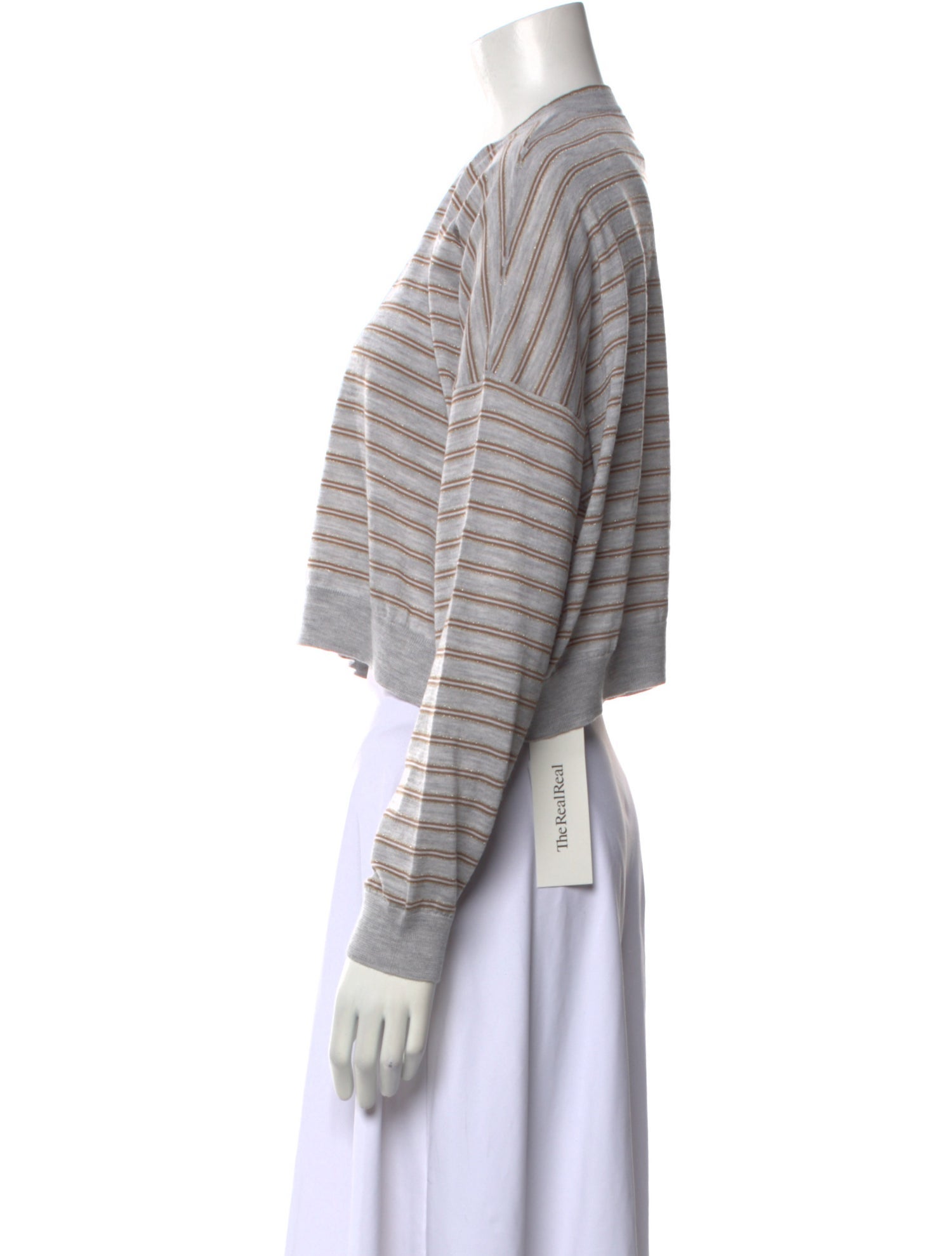 Brunello Cucinelli Virgin Wool Striped Crop Top