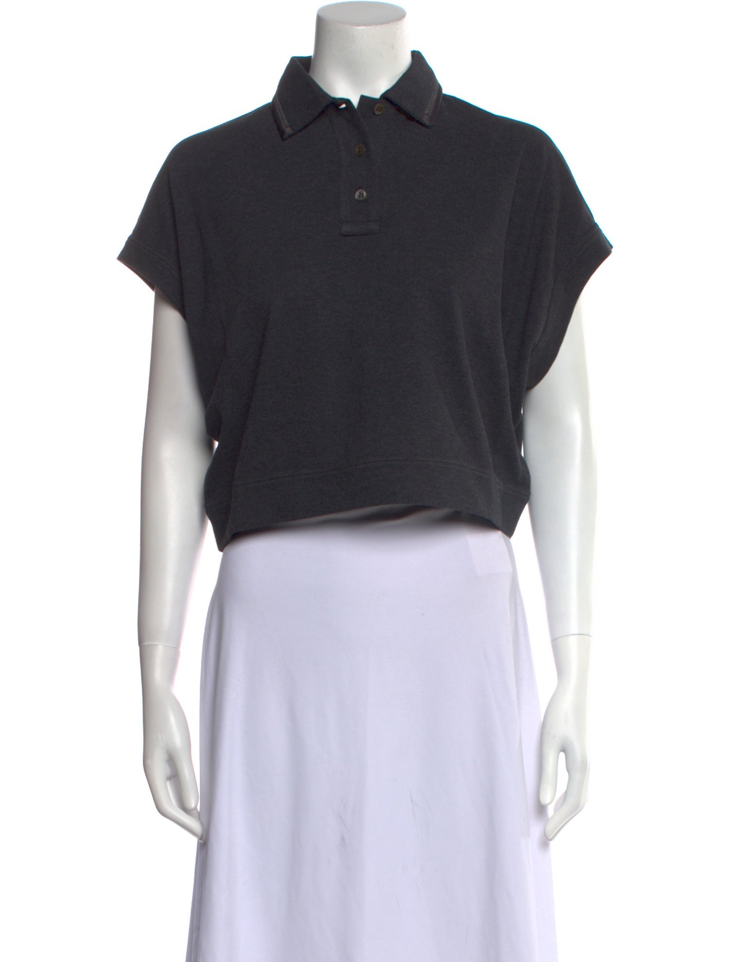 Brunello Cucinelli Short Sleeve Crop Top