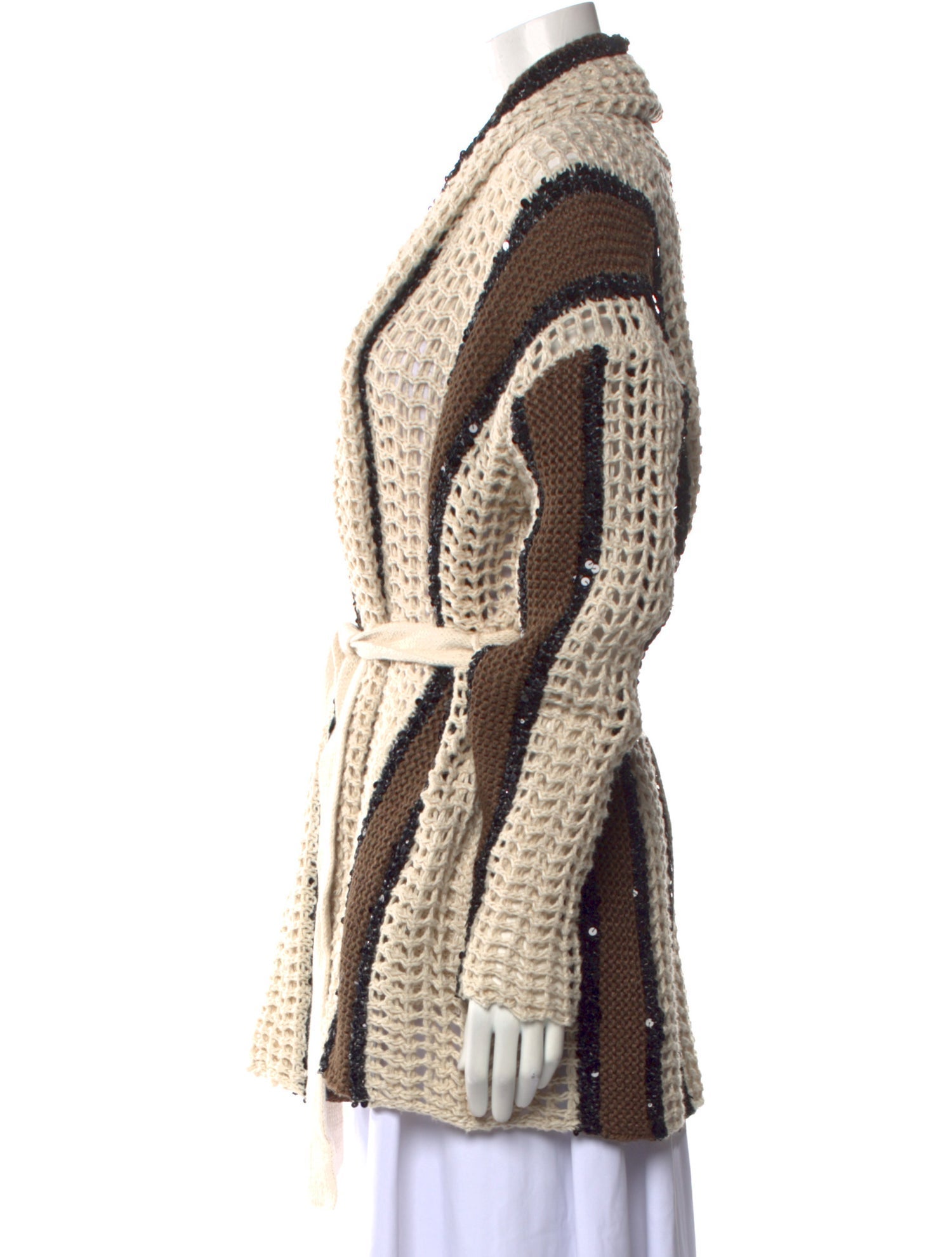 Brunello Cucinelli Striped V-Neck Sweater