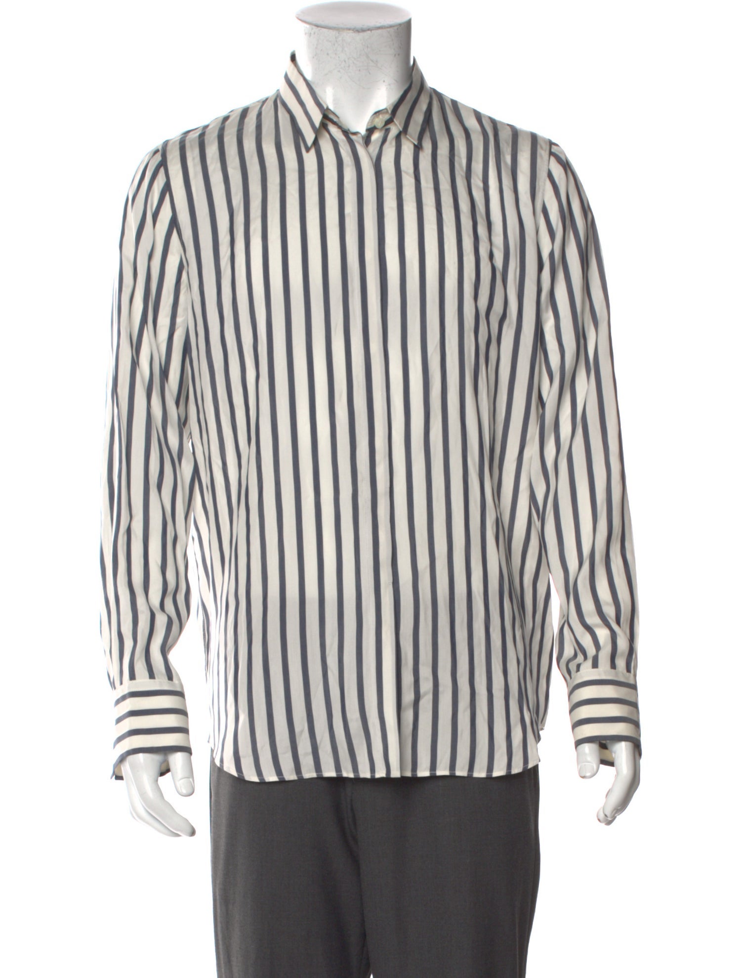Brunello Cucinelli Silk Striped Shirt