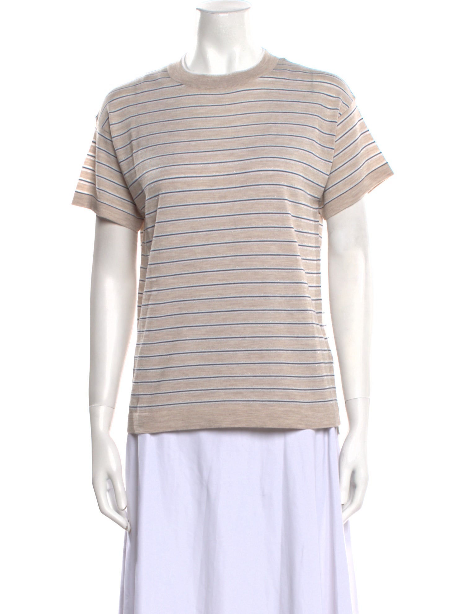 Brunello Cucinelli Wool Striped T-Shirt
