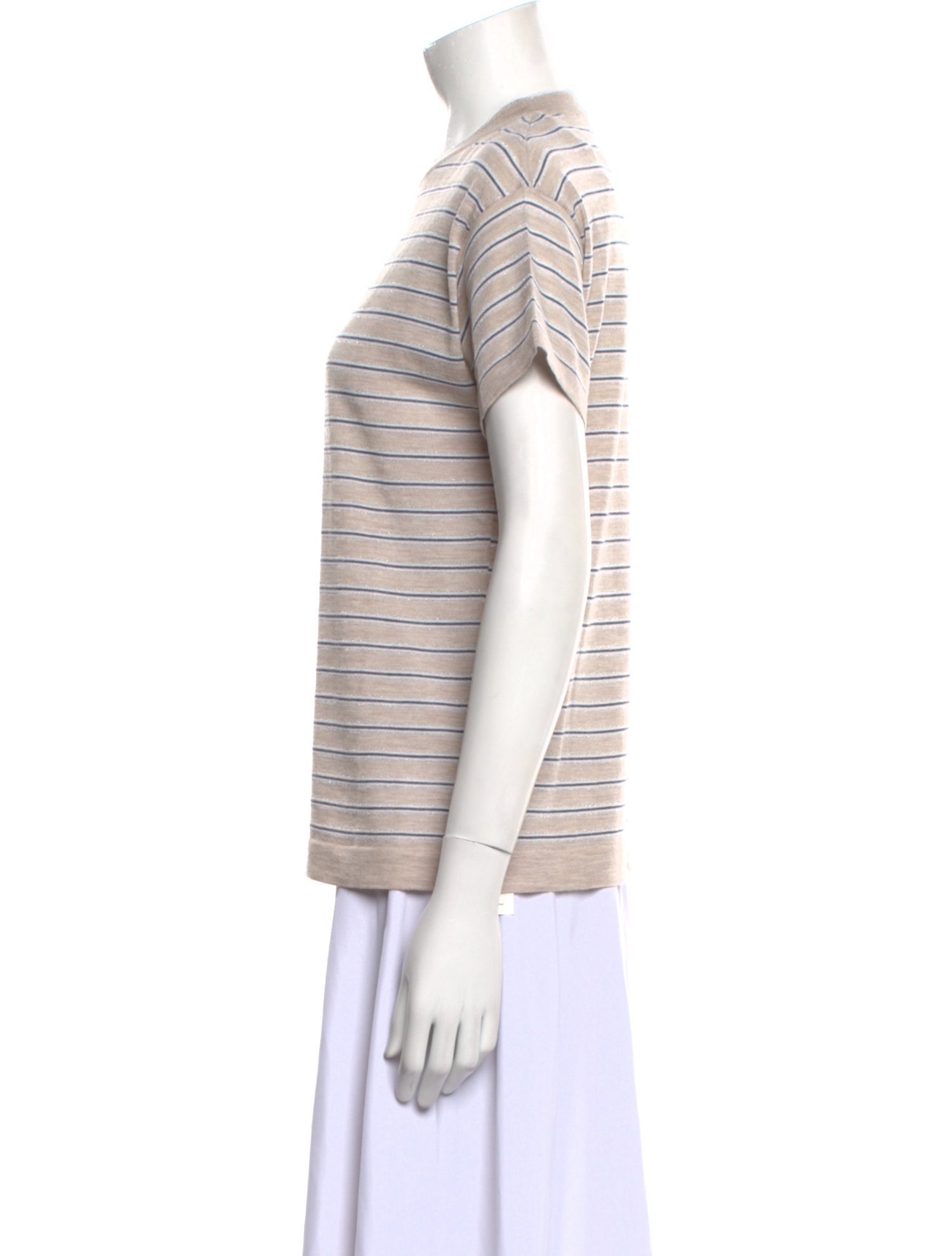 Brunello Cucinelli Wool Striped T-Shirt