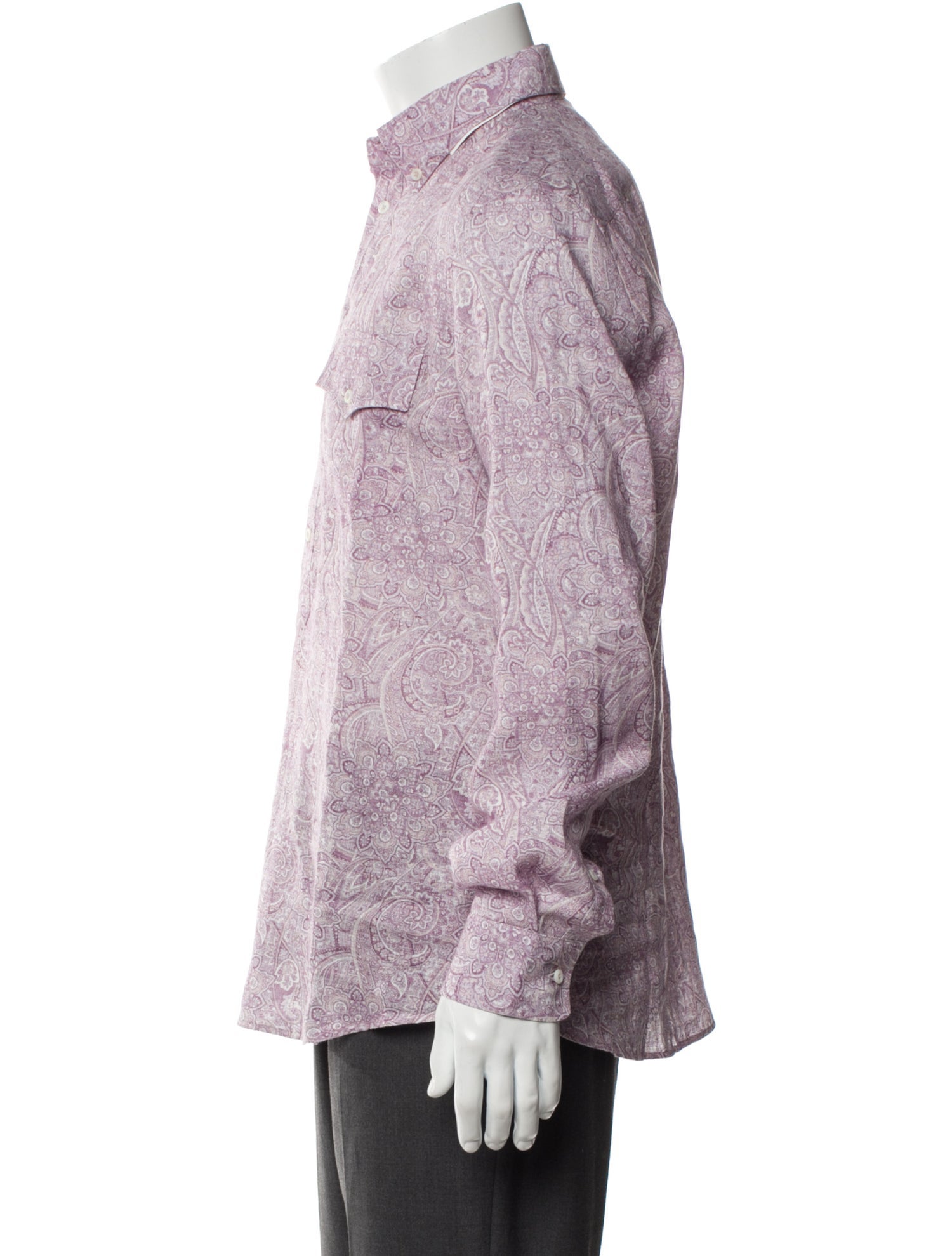 Brunello Cucinelli Linen Paisley Print Shirt