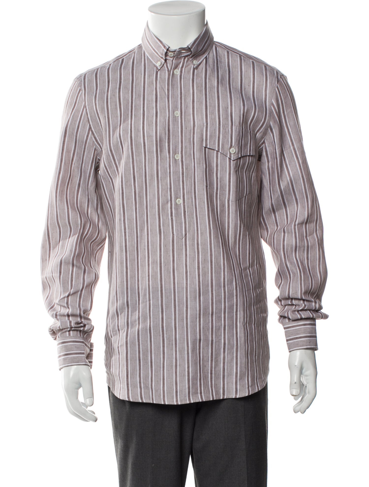Brunello Cucinelli Linen Striped Shirt