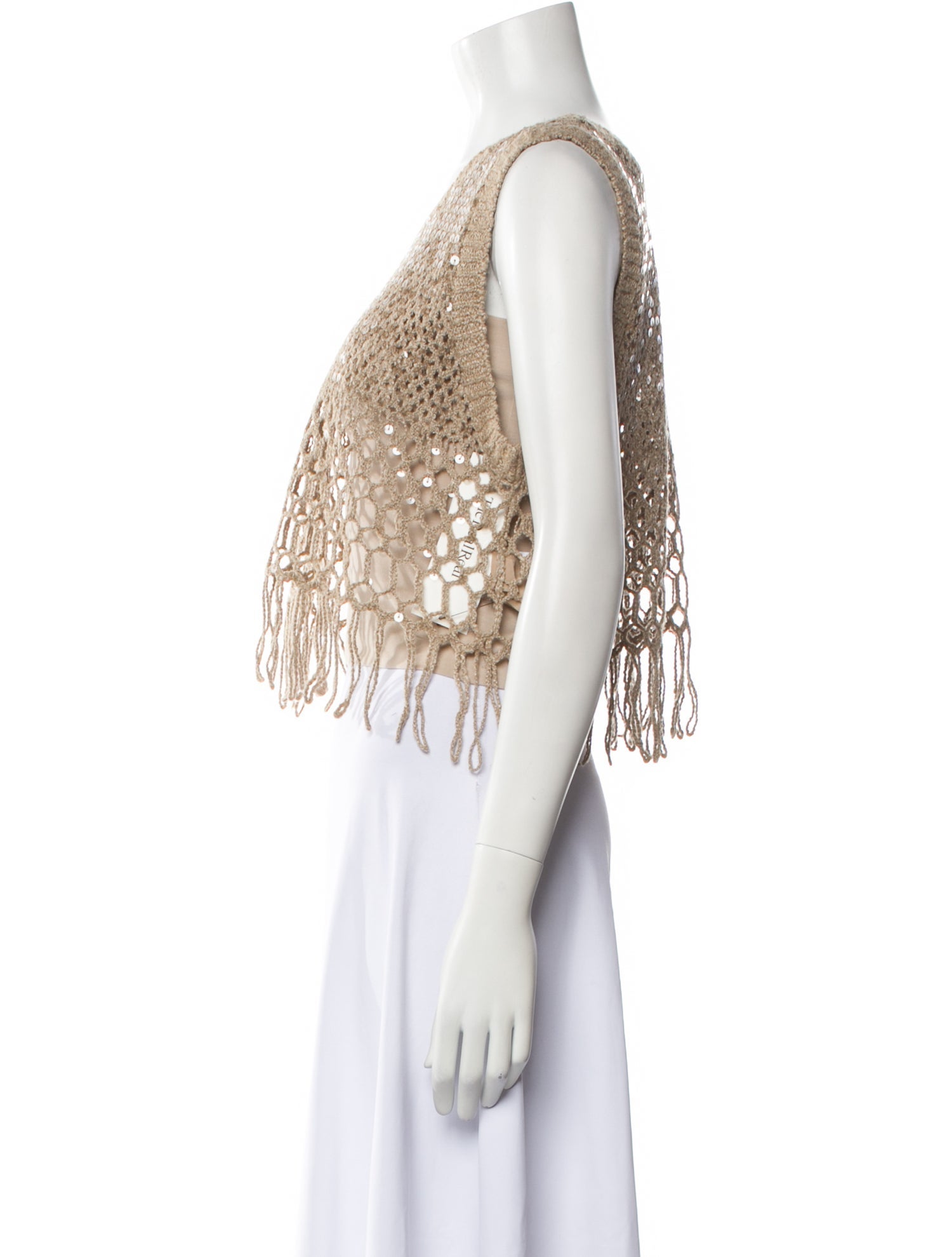 Brunello Cucinelli Scoop Neck Sleeveless Crop Top