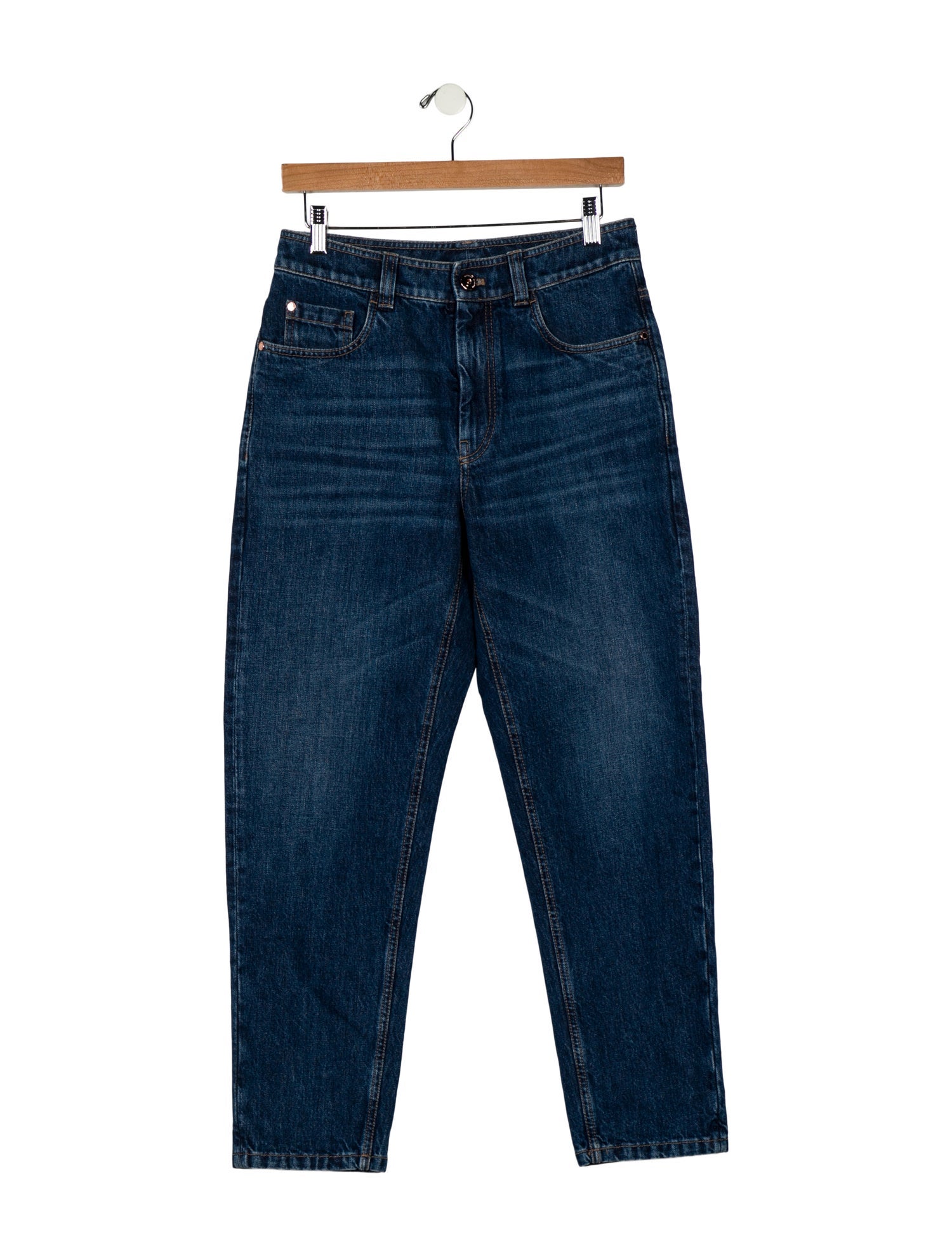 Brunello Cucinelli High-Rise Straight Leg Jeans