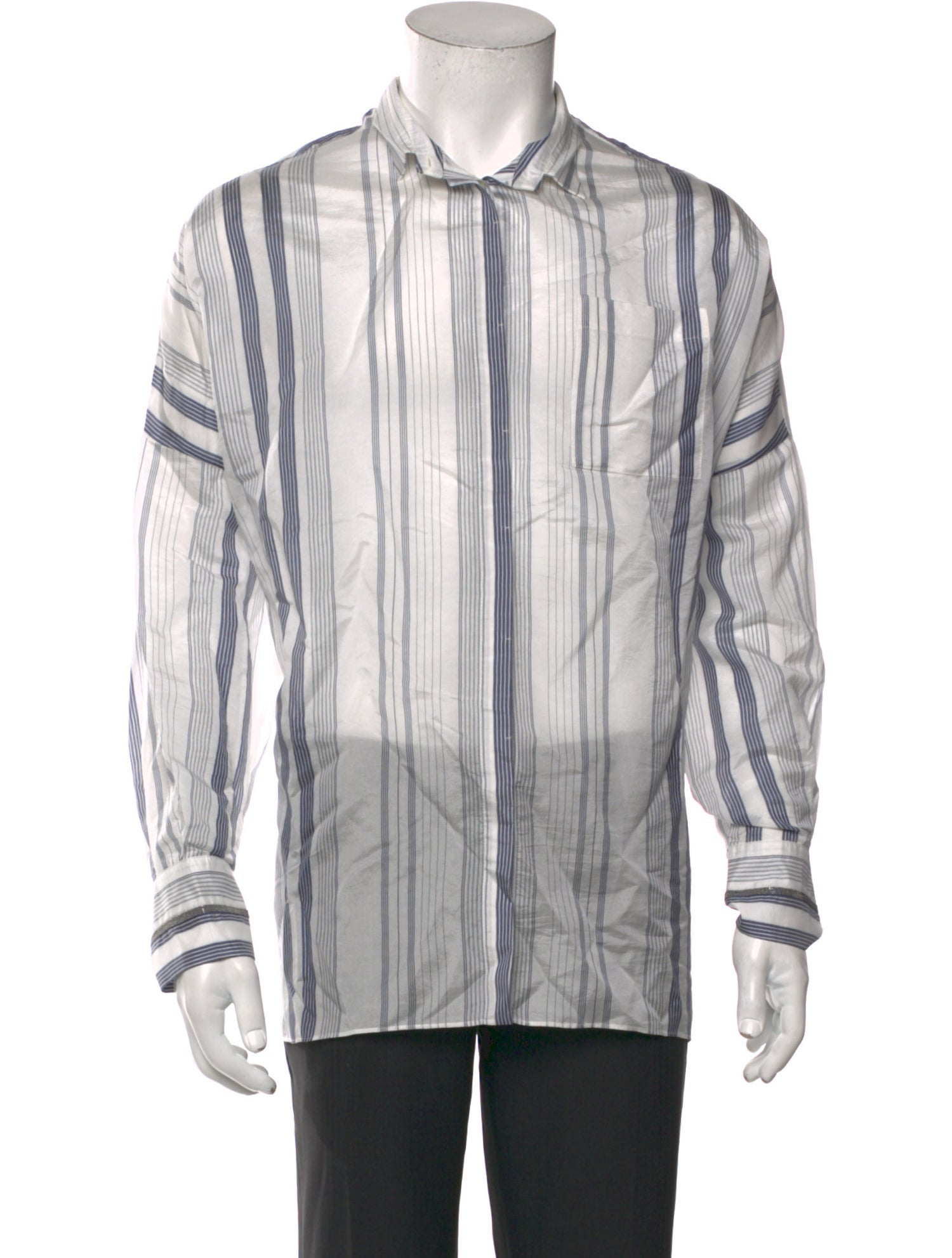 Brunello Cucinelli Silk Striped Shirt