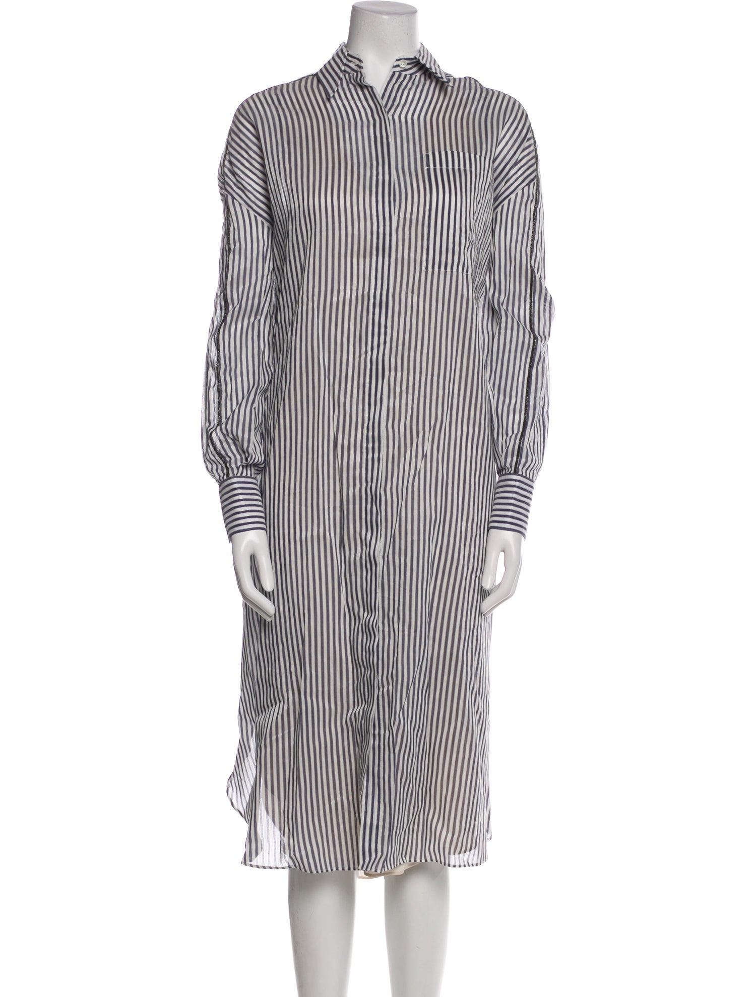 Brunello Cucinelli Striped Midi Length Dress