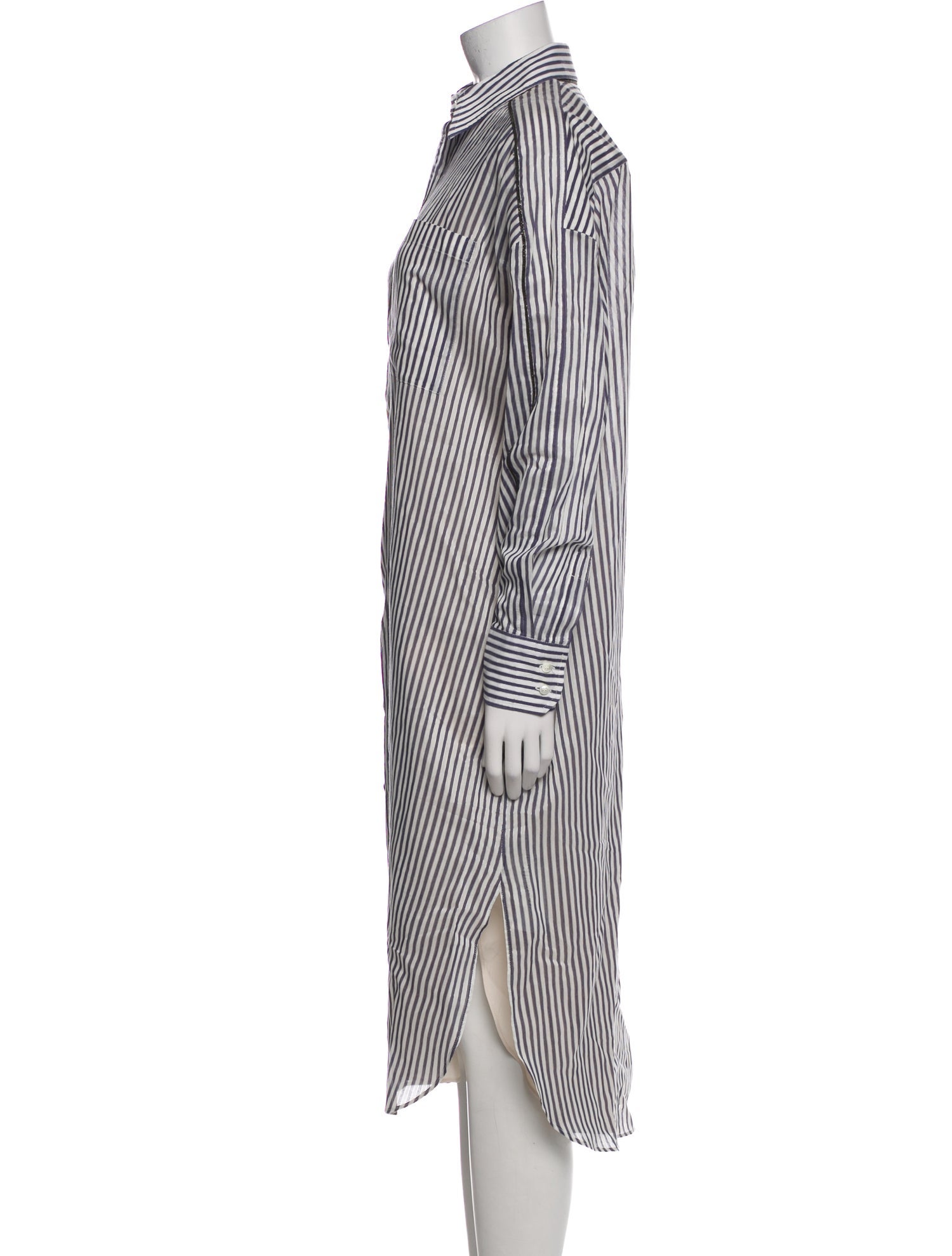 Brunello Cucinelli Striped Midi Length Dress