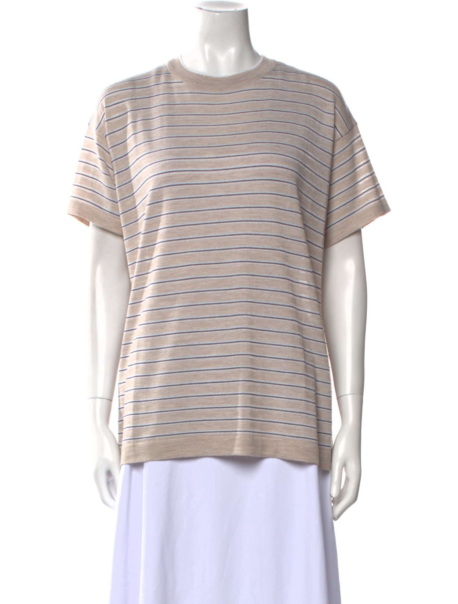 Brunello Cucinelli Wool Striped T-Shirt
