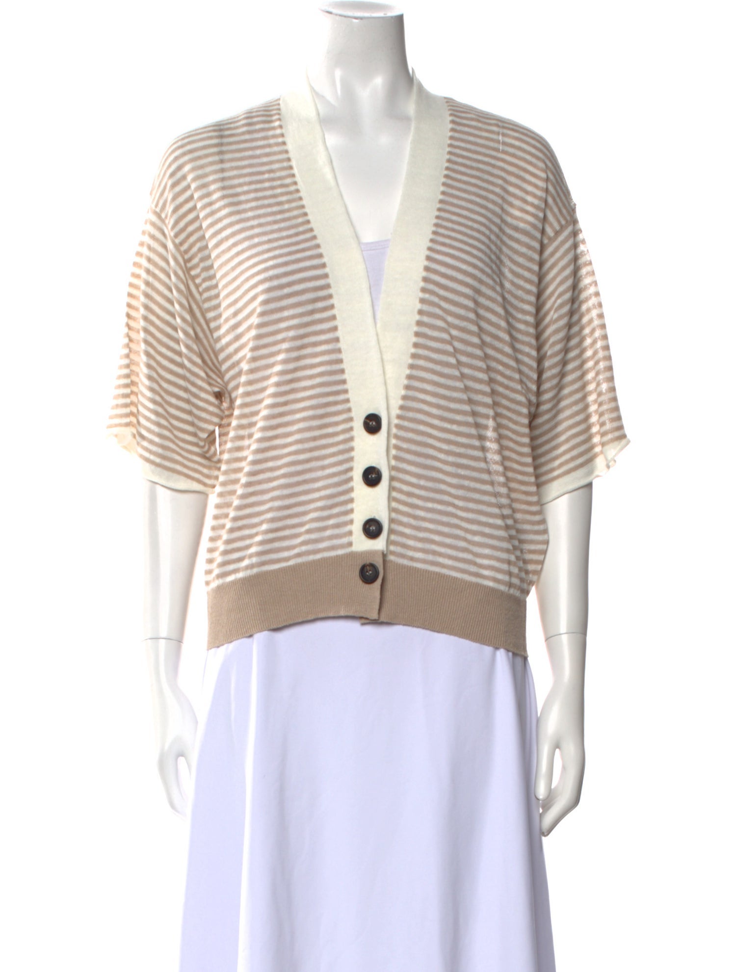 Brunello Cucinelli Linen Striped Sweater