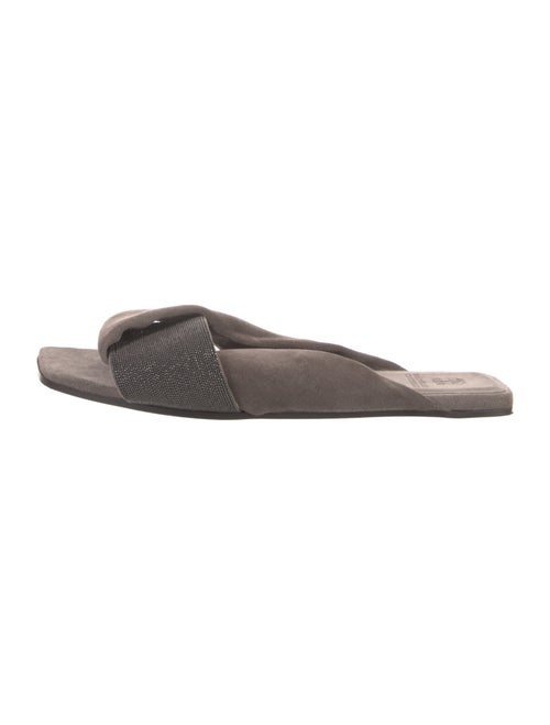 Brunello Cucinelli Monili Suede Slides