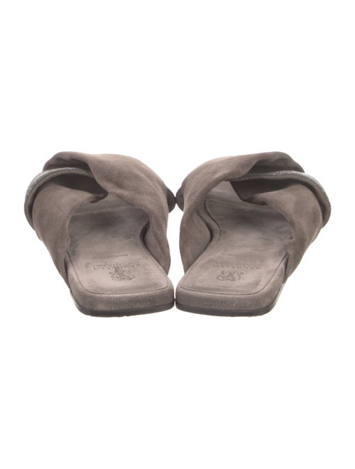 Brunello Cucinelli Monili Suede Slides