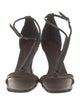 Brunello Cucinelli Leather Beaded Accents T-Strap Sandals