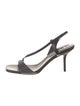 Brunello Cucinelli Leather Beaded Accents Slingback Sandals