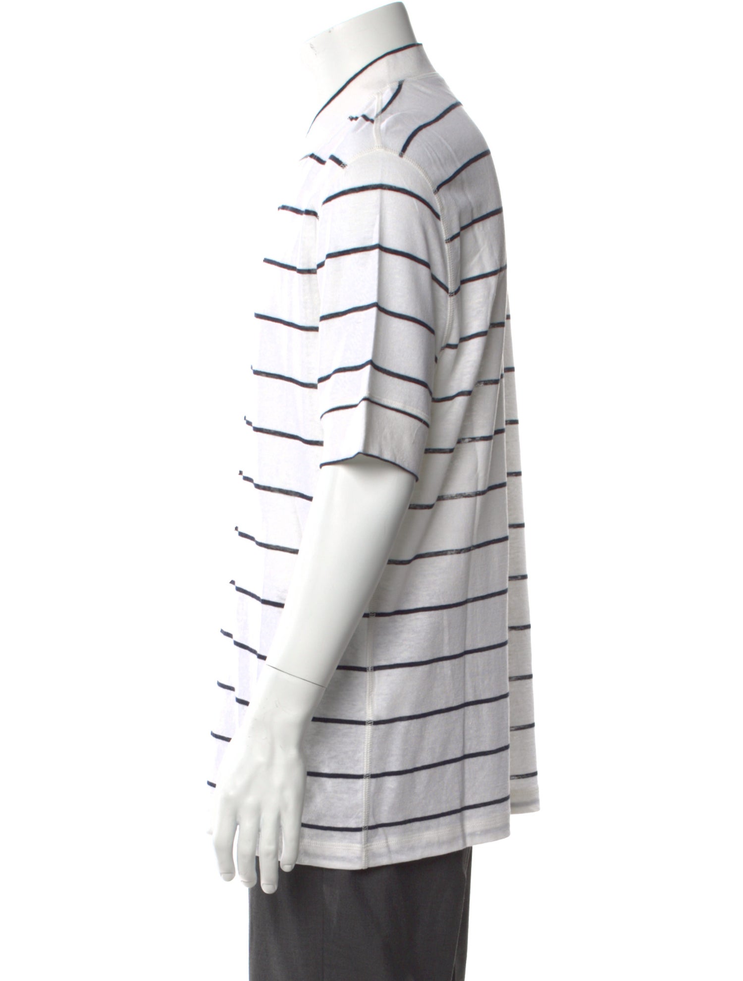 Brunello Cucinelli Striped Crew Neck Polo Shirt w/ Tags