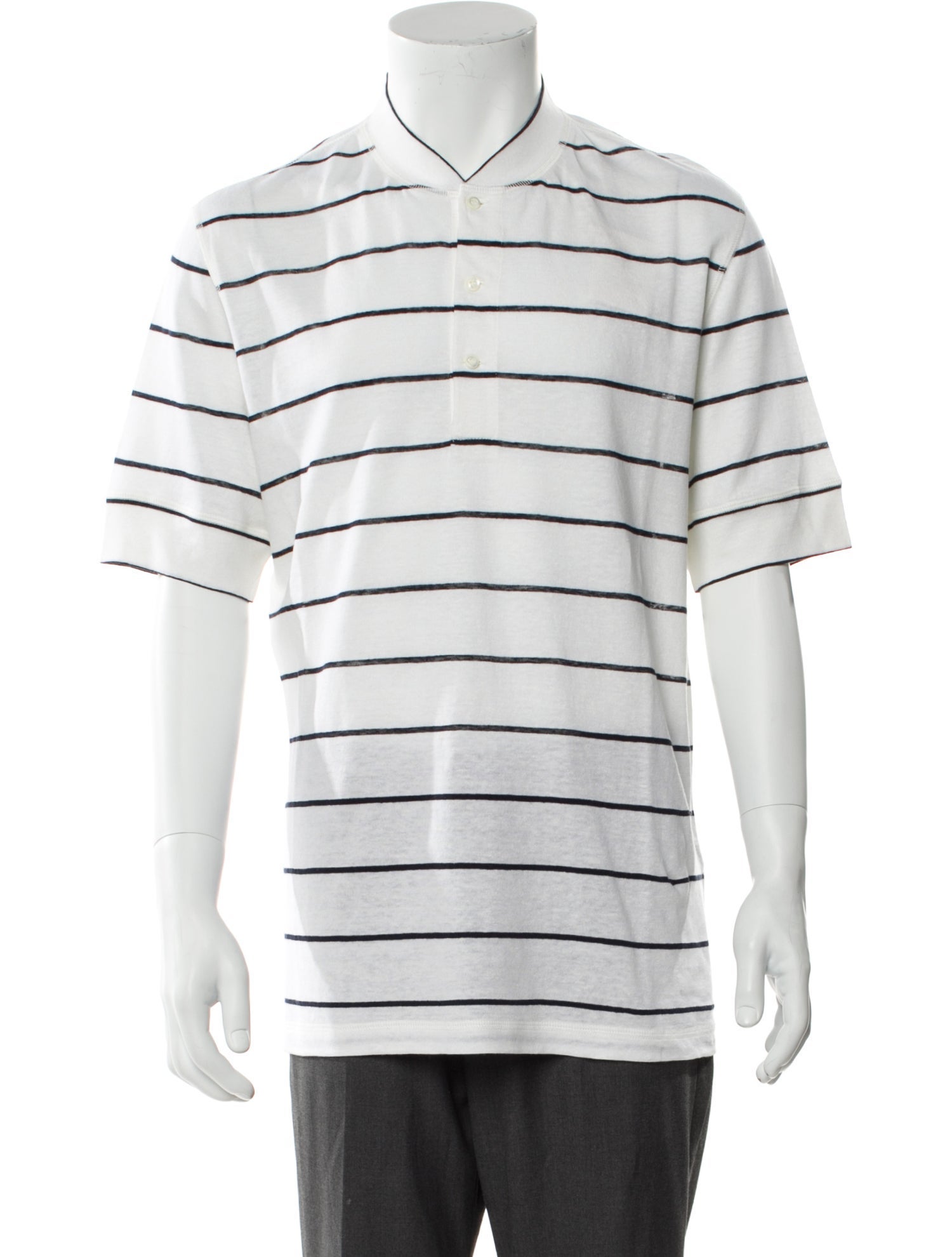 Brunello Cucinelli Striped Crew Neck Henley