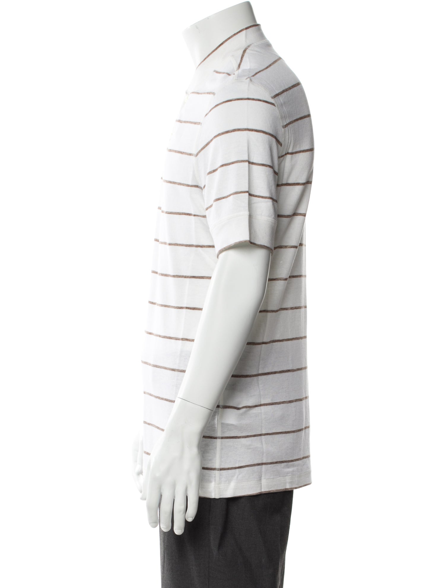 Brunello Cucinelli Linen Striped Henley