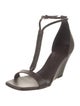 Brunello Cucinelli Leather Beaded Accents T-Strap Sandals