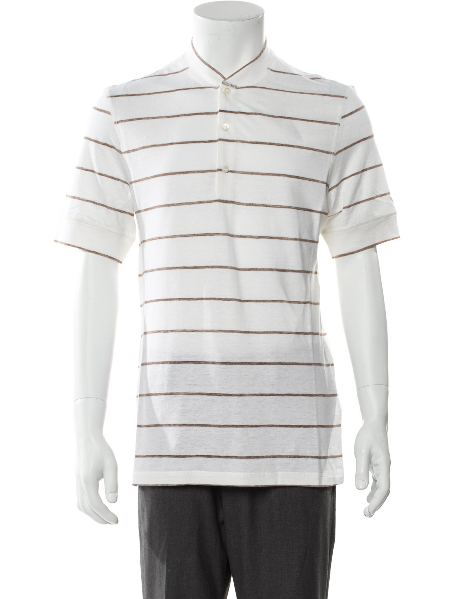 Brunello Cucinelli Linen Striped Henley