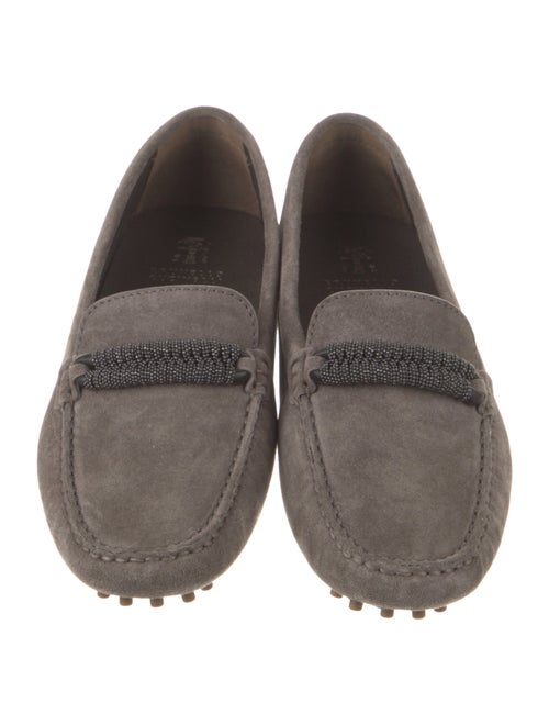 Brunello Cucinelli Suede Beaded Accents Loafers