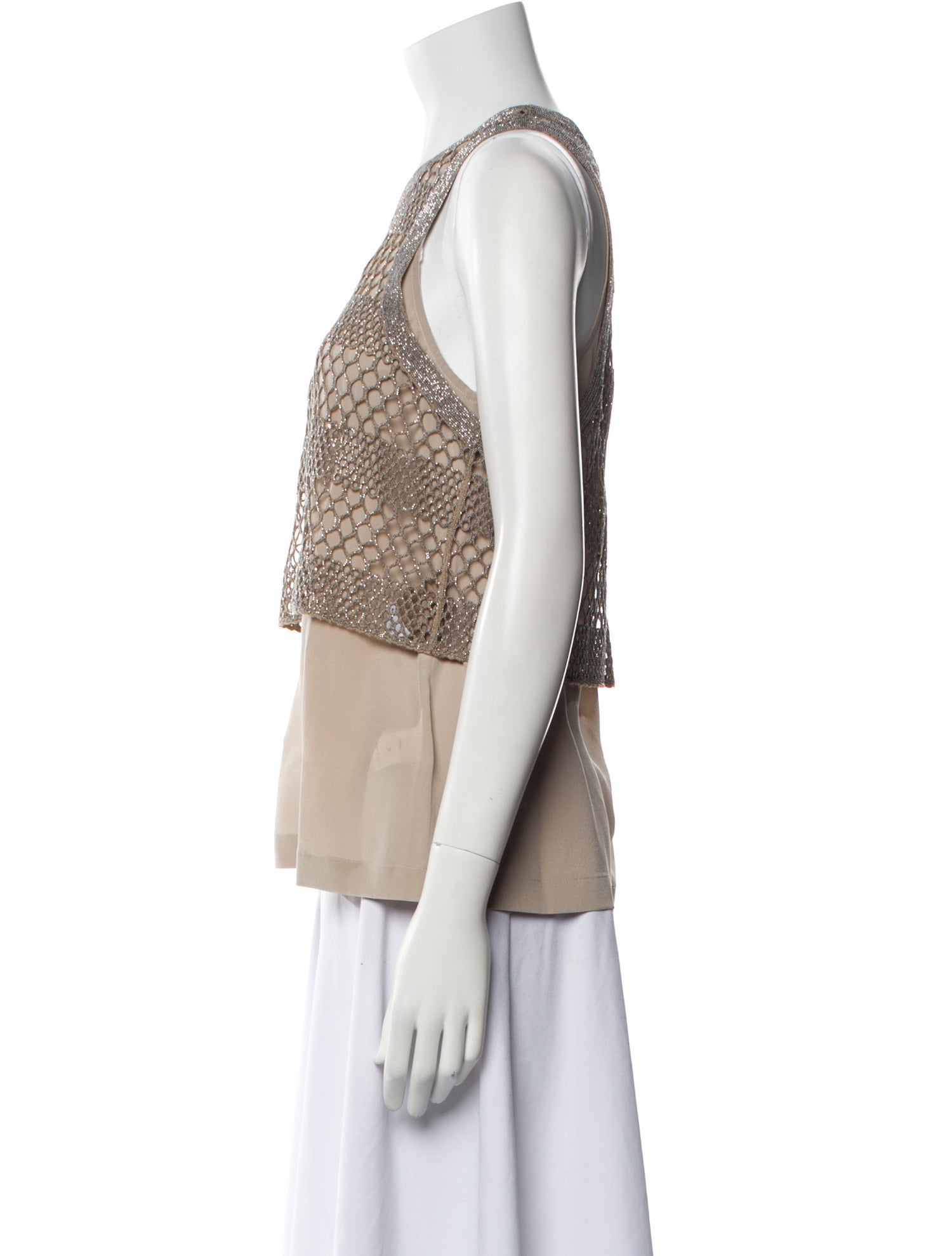 Brunello Cucinelli Crew Neck Sleeveless Top