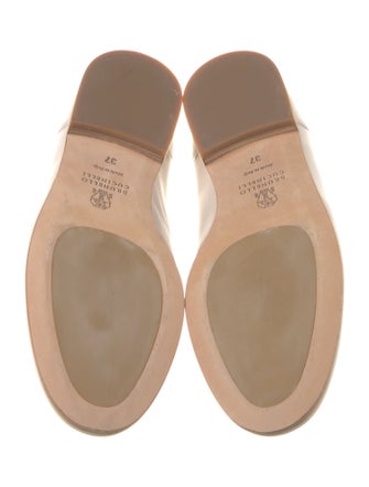 Brunello Cucinelli Leather Beaded Accents Flats