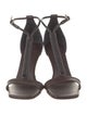 Brunello Cucinelli Leather Beaded Accents T-Strap Sandals
