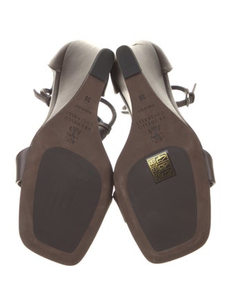 Brunello Cucinelli Leather Beaded Accents T-Strap Sandals