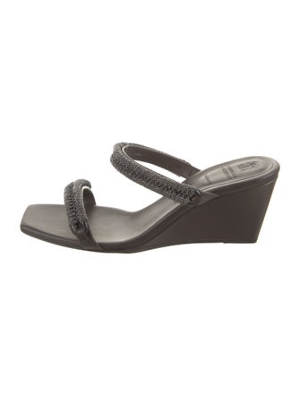 Brunello Cucinelli Leather Beaded Accents Slides