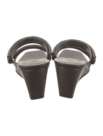 Brunello Cucinelli Leather Beaded Accents Slides