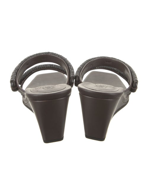 Brunello Cucinelli Leather Beaded Accents Slides