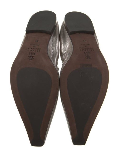 Brunello Cucinelli Leather Beaded Accents Ballet Flats