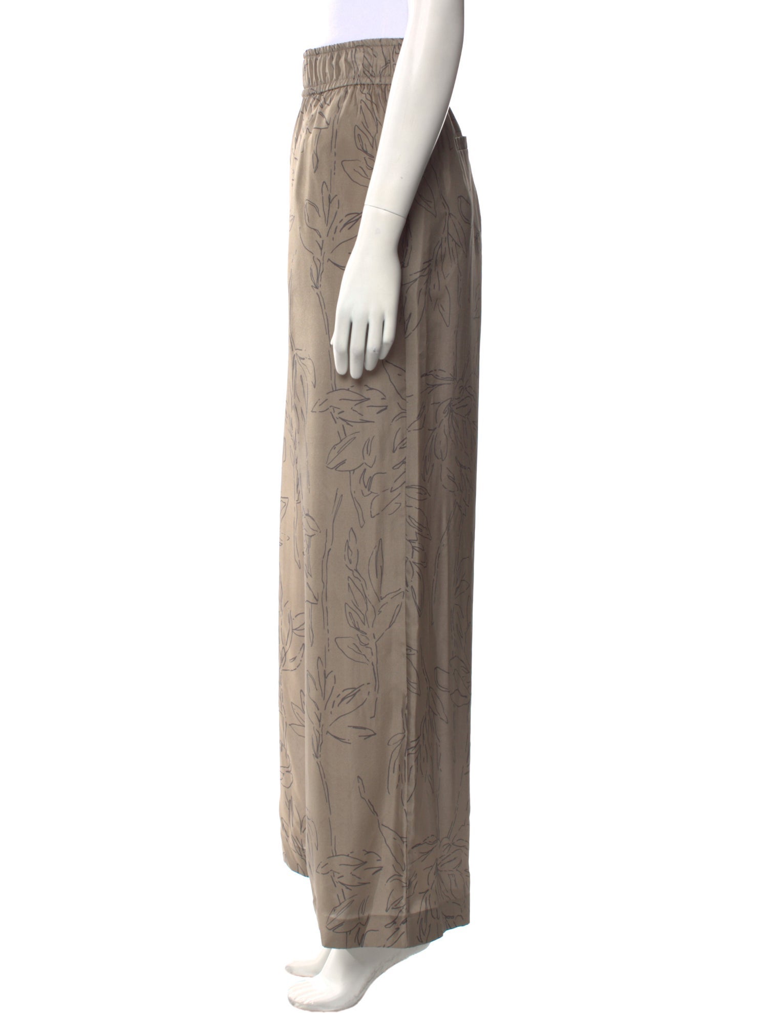 Brunello Cucinelli Silk Wide Leg Pants