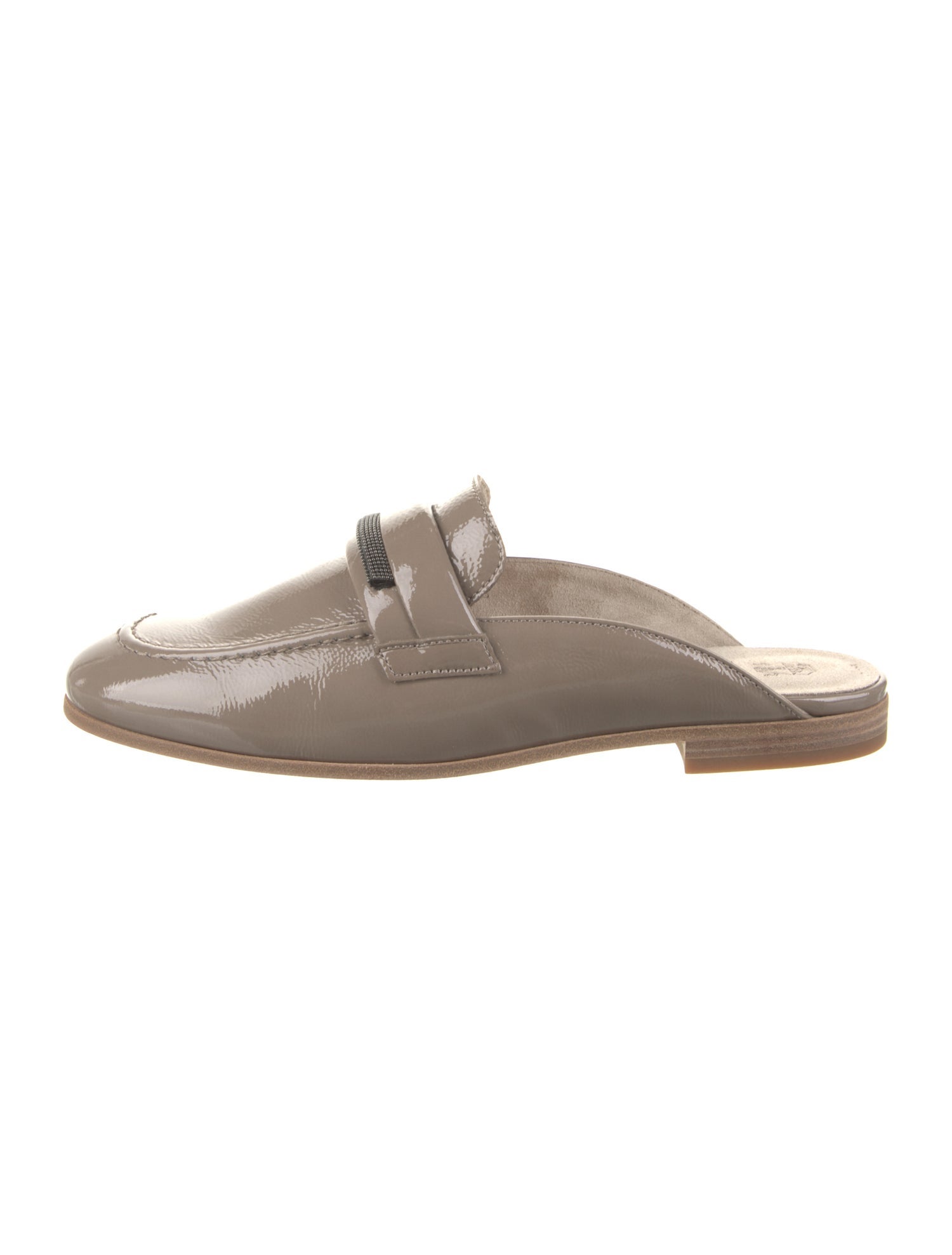 Brunello Cucinelli Leather Beaded Accents Mules