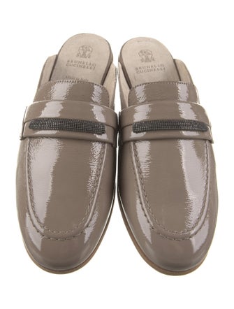 Brunello Cucinelli Leather Beaded Accents Mules