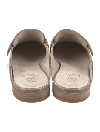 Brunello Cucinelli Leather Beaded Accents Mules
