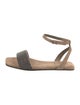Brunello Cucinelli Suede Beaded Accents Sandals