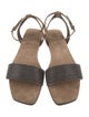 Brunello Cucinelli Suede Beaded Accents Sandals
