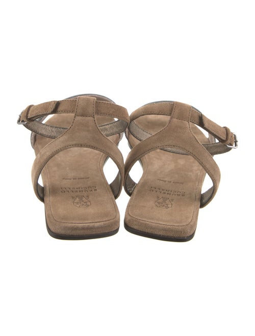 Brunello Cucinelli Suede Beaded Accents Sandals
