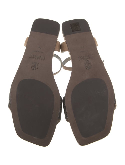 Brunello Cucinelli Suede Beaded Accents Sandals