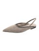 Brunello Cucinelli Suede Beaded Accents Slingback Flats